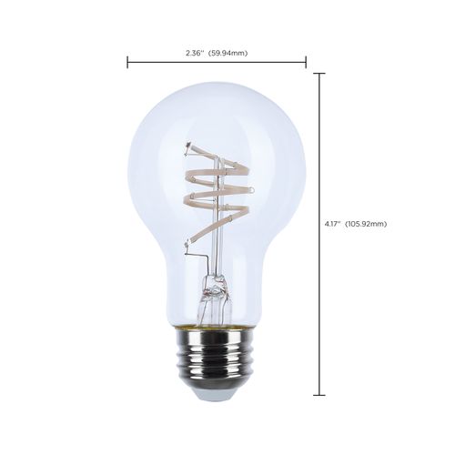 Main product image of 6W LED, Reminiscent, Flex Gray Coil Filament, A19, Medium Base, 2700K CCT, Clear, 120V (12 Pack)