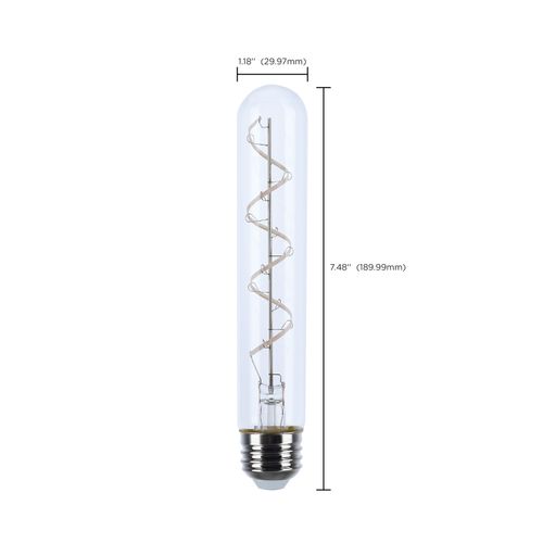 Main product image of 6W LED, Reminiscent, Flex Gray Coil Filament, T9, Medium Base, 2700K CCT, Clear, 120V, 2-Pack (12 Pack)