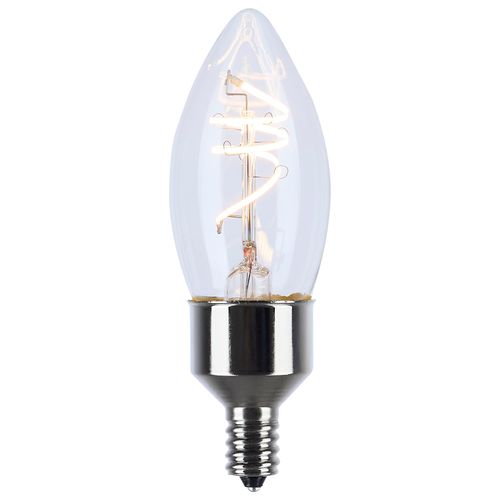 Main product image of 4W LED, Reminiscent, Flex Gray Coil Filament, B11, Candelabra Base, 2700K CCT, Clear, 120V, 2-Pack (12 Pack)