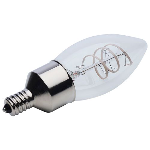 Main product image of 4W LED, Reminiscent, Flex Gray Coil Filament, B11, Candelabra Base, 2700K CCT, Clear, 120V, 2-Pack (12 Pack)