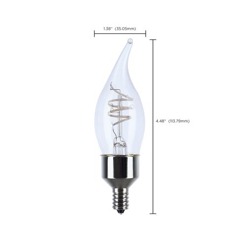 Main product image of 4W LED, Reminiscent, Flex Gray Coil Filament, CA11, Candelabra Base, 2700K CCT, Clear, 120V, 2-Pack (12 Pack)
