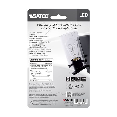 Main product image of 6W LED, Reminiscent, Flex Gray Filament, ST19 Loop, Medium Base, 2700K CCT, Clear, 120V (12 Pack)