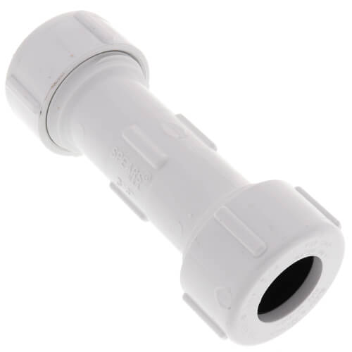 Main product image of 3/4" PVC Sch. 40 Compression Coupling (PVC White - Buna-N Gasket)