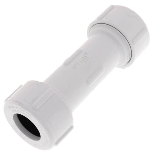 Main product image of 3/4" PVC Sch. 40 Compression Coupling (PVC White - Buna-N Gasket)