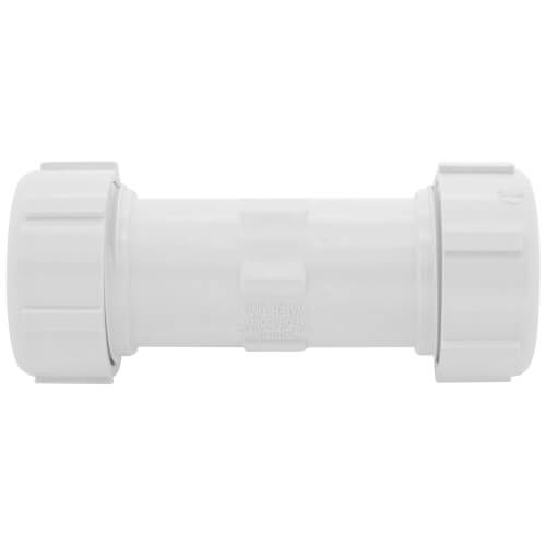 Main product image of 1" PVC Sch. 40 Compression Coupling (PVC White - Buna-N Gasket)