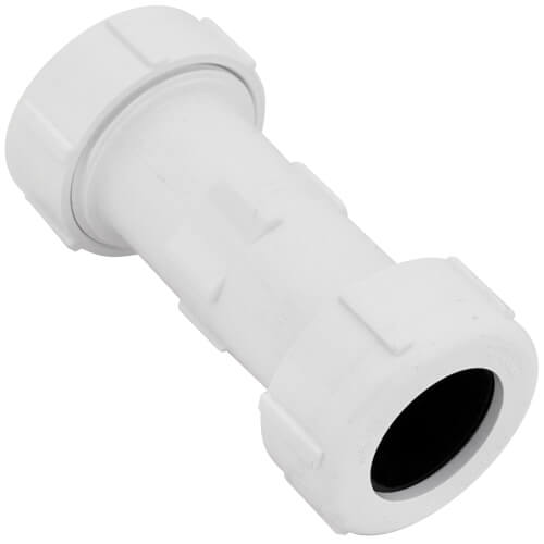 Main product image of 1-1/4" PVC Sch. 40 Compression Coupling (PVC White - Buna-N Gasket)