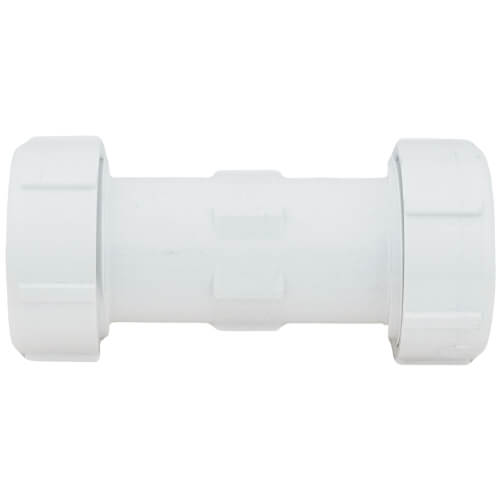 Main product image of 1-1/4" PVC Sch. 40 Compression Coupling (PVC White - Buna-N Gasket)