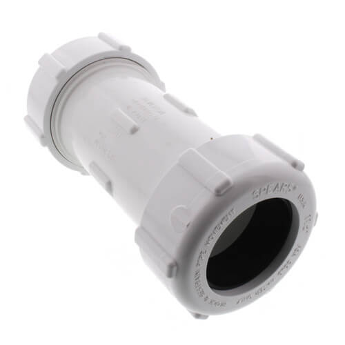 Main product image of 1-1/2" PVC Sch. 40 Compression Coupling (PVC White - Buna-N Gasket)
