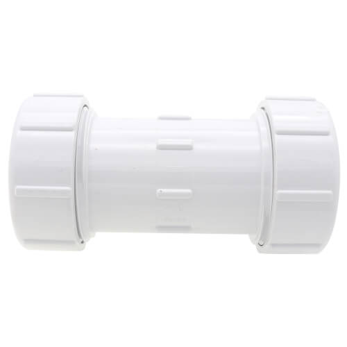 Main product image of 2-1/2" PVC Sch. 40 Compression Coupling (PVC White - Buna-N Gasket)