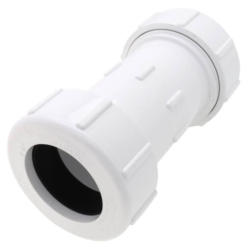 Main product image of 2-1/2" PVC Sch. 40 Compression Coupling (PVC White - Buna-N Gasket)