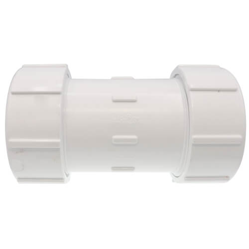 Main product image of 3" PVC Sch. 40 Compression Coupling (PVC White - Buna-N Gasket)