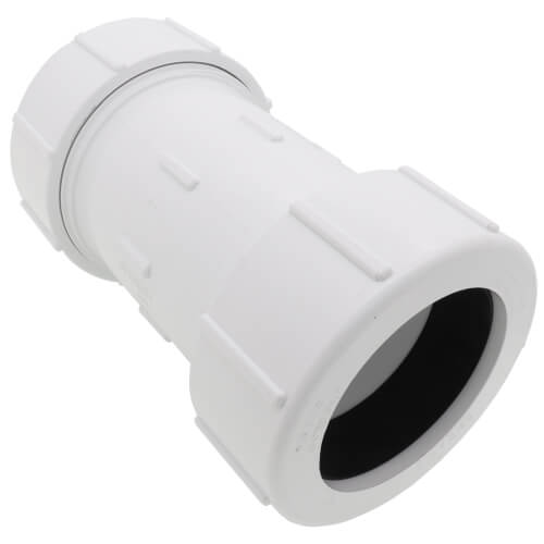 Main product image of 4" PVC Sch. 40 Compression Coupling (PVC White - Buna-N Gasket)