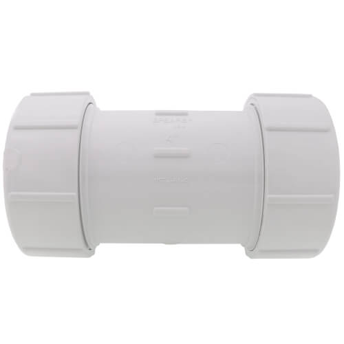 Main product image of 4" PVC Sch. 40 Compression Coupling (PVC White - Buna-N Gasket)
