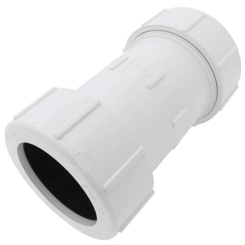 Main product image of 4" PVC Sch. 40 Compression Coupling (PVC White - Buna-N Gasket)