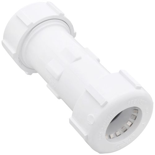 Main product image of 1" PVC GripLoc Compression Coupling w/ EPDM (White)