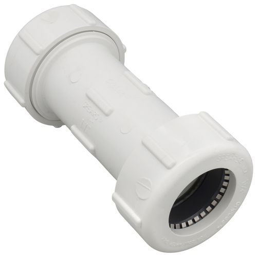 Main product image of 1-1/4" PVC GripLoc Compression Coupling w/ EPDM (White)