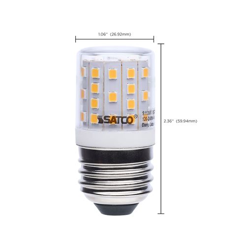 Main product image of 3.5W T14 LED, 3000K CCT, Medium Base, Clear Finish, Appliance Lamp, 120-240V (12 Pack)