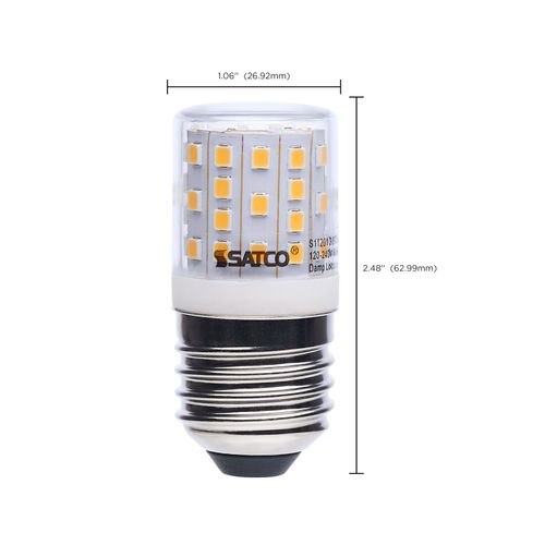 Main product image of 3.5W T14 LED, 3000K CCT, European Medium Base, Clear Finish, Appliance Lamp, 120-240V (12 Pack)