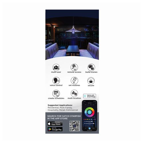 Main product image of 6W, ST19 LED, 2700K-5000K RGB/Tunable White, Starfish IOT, Clear, Medium Base, 120V (24 Pack)