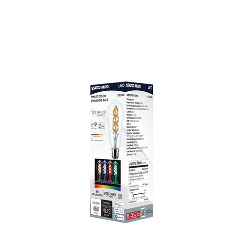 Main product image of 6W, ST19 LED, 2700K-5000K RGB/Tunable White, Starfish IOT, Clear, Medium Base, 120V (24 Pack)