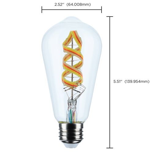 Main product image of 6W, ST19 LED, 2700K-5000K RGB/Tunable White, Starfish IOT, Clear, Medium Base, 120V (24 Pack)