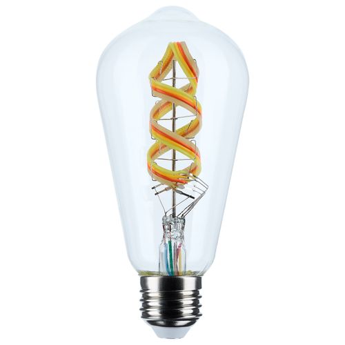 Main product image of 6W, ST19 LED, 2700K-5000K RGB/Tunable White, Starfish IOT, Clear, Medium Base, 120V (24 Pack)