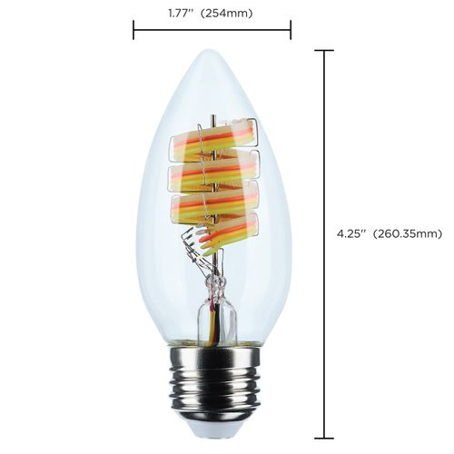 Main product image of 4W, B11 LED, 2700K-5000K RGB/Tunable White, Starfish IOT, Clear, Medium Base, 120V (24 Pack)