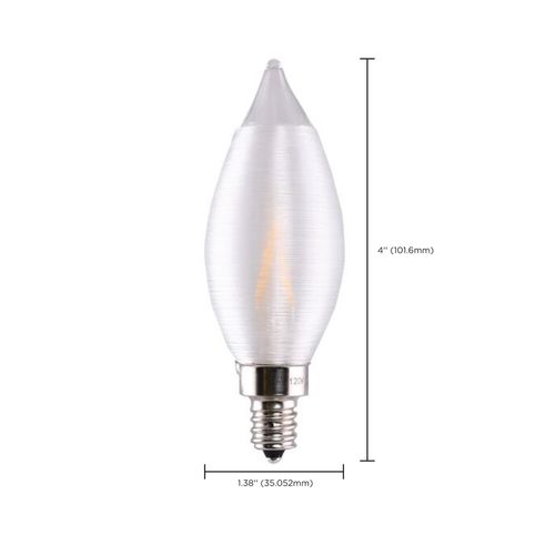 Main product image of 2 Watt CA11 LED Bulb - Satin Spun Clear - Candelabra base - 2700K - 120 Volt (5 Pack)