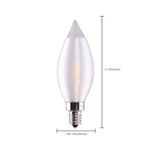 Main product image of 4 Watt CA11 LED Bulb - Satin Spun Clear - Candelabra base - 2700K - 120 Volt (5 Pack)