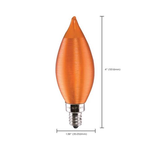 Main product image of 4 Watt CA11 LED Bulb - Satin Spun Amber - Candelabra base - 2100K - 120 Volt (6 Pack)