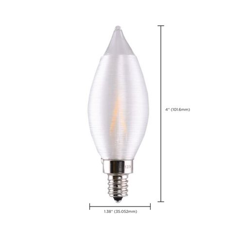 Main product image of 2 Watt CA11 LED Bulb - Satin Spun Clear - Candelabra base - 2700K - 120 Volt (6 Pack)