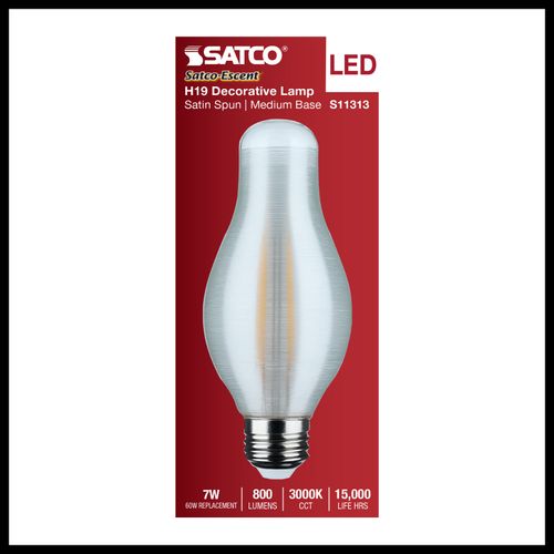 Main product image of 7W H19 LED, 3000K CCT, Medium Base, Satin Spun Finish, 120V (6 Pack)
