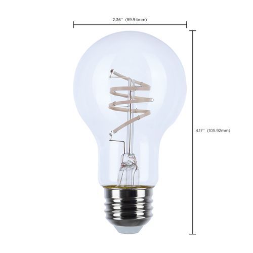Main product image of 6 Watt LED Bulb - Reminiscent - Flex Gray Coil Filament - A19 - Medium Base - 2700K CCT - Clear - 120 Volt (6 Pack)
