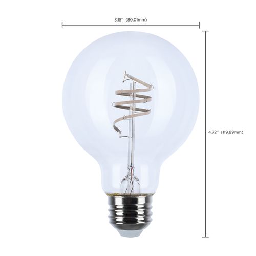 Main product image of 6 Watt LED Bulb - Reminiscent - Flex Gray Coil Filament - G25 - Medium Base - 2700K CCT - Clear - 120 Volt (6 Pack)