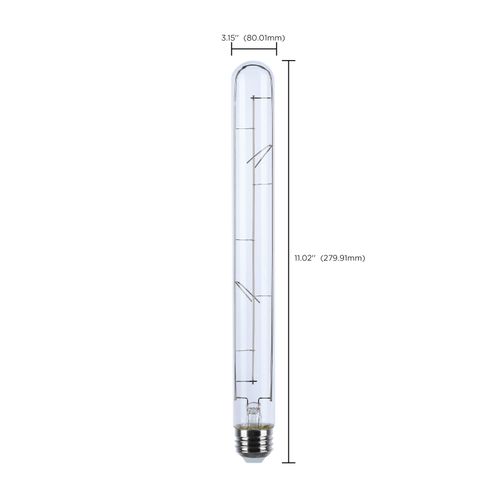 Main product image of 6 Watt LED Bulb - Reminiscent - Flex Gray Straight Filament - T9 - Medium Base - 2700K CCT - Clear - 120 Volt (6 Pack)
