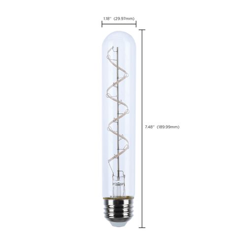 Main product image of 6 Watt LED Bulb - Reminiscent - Flex Gray Coil Filament - T9 - Medium Base - 2700K CCT - Clear - 120 Volt (6 Pack)