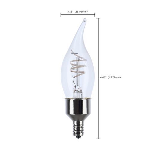 Main product image of 4 Watt LED Bulb - Reminiscent - Flex Gray Coil Filament - CA11 - Candelabra Base - 2700K CCT - Clear - 120 Volt (8 Pack)