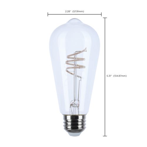Main product image of 6 Watt LED Bulb - Reminiscent - Flex Gray Filament - ST19 Loop - Medium Base - 2700K CCT - Clear - 120 Volt (6 Pack)