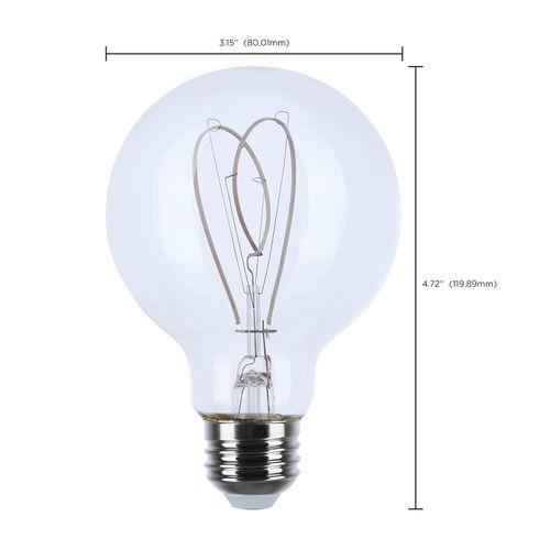 Main product image of 6 Watt LED Bulb - Reminiscent - Flex Gray Filament - G25 Loop - Medium Base - 2700K CCT - Clear - 120 Volt (6 Pack)