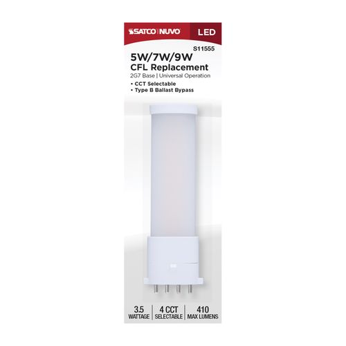 Main product image of 3.5W, 2G7 Base, 27K/30K/35K/40K CCT Selectable, Frost Finish, Ballast Bypass, 120-277V (10 Pack)