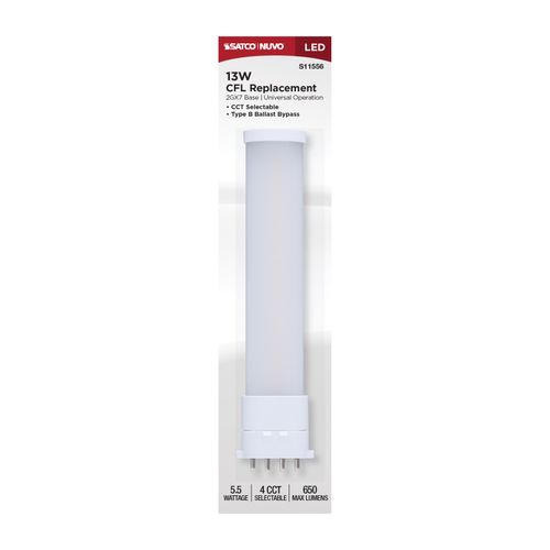 Main product image of 5.5W, 2GX7 Base, 27K/30K/35K/40K CCT Selectable, Frost Finish, Ballast Bypass, 120-277V (10 Pack)