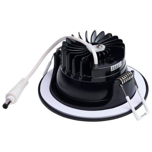 Main product image of 10W LED Direct Wire Downlight, Remote Driver, CCT Selectable, Dimmable, Round, Black Finish