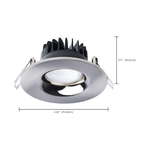 Main product image of 10W LED Direct Wire Downlight, Remote Driver, CCT Selectable, Dimmable, Round, Brushed Nickel Finish