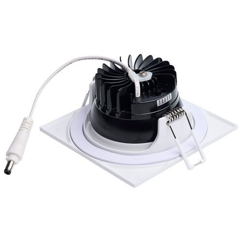 Main product image of 10W LED Direct Wire Downlight, Remote Driver, CCT Selectable, Dimmable, Square, White Finish