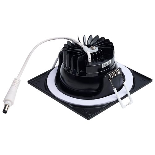 Main product image of 10W LED Direct Wire Downlight, Remote Driver, CCT Selectable, Dimmable, Square, Black Finish