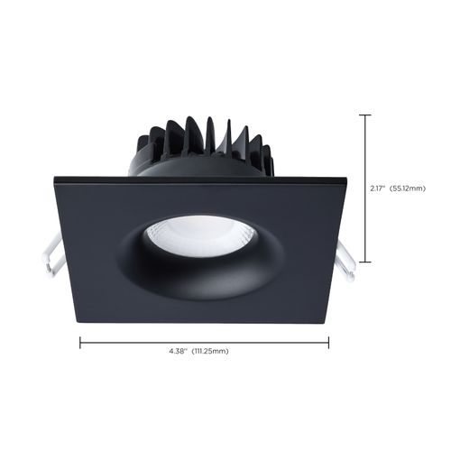 Main product image of 10W LED Direct Wire Downlight, Remote Driver, CCT Selectable, Dimmable, Square, Black Finish
