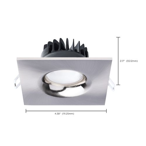 Main product image of 10W LED Direct Wire Downlight, Remote Driver, CCT Selectable, Dimmable, Square, Brushed Nickel Finish