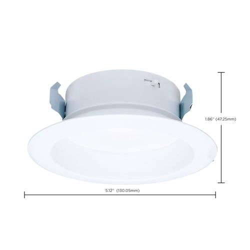 Main product image of 10W LED High Output Downlight Retrofit, 4", 27K/30K/35K/40K/50K CCT Selectable, Round, White Finish (6 Pack)