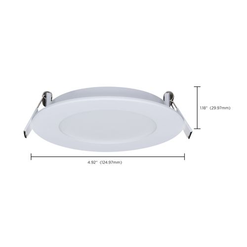 Main product image of 8W LED Direct Wire Performer Series Downlight, Remote Driver, 4", 27K/3K/35K/4K/5K CCT Selectable, Round, Flat Face, White Finish