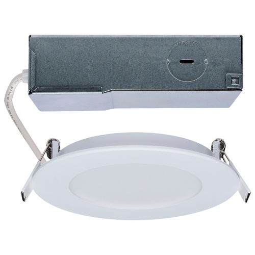 Main product image of 8W LED Direct Wire Performer Series Downlight, Remote Driver, 4", 27K/3K/35K/4K/5K CCT Selectable, Round, Flat Face, White Finish
